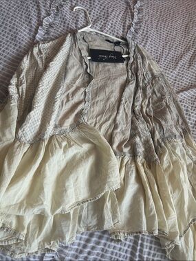 Women's Cream Layered Ruffle Jacket